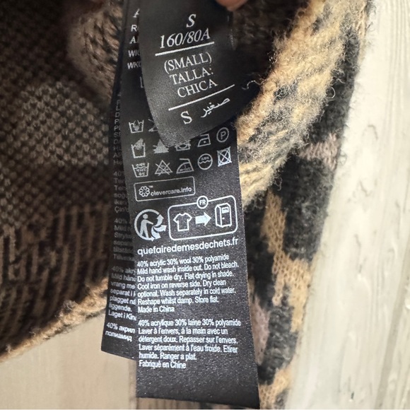 All Saints  wick Anita Textured Knit Sweater - Black and Tan - Picture 6 of 10